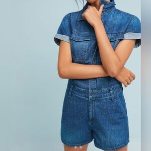 Reiki Denim Short Sleeve Romper